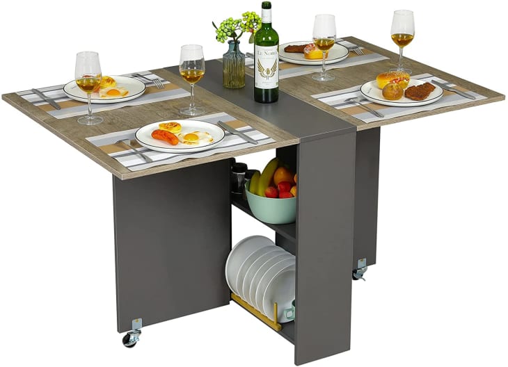 This Foldable Dining Table With Shelves Is Perfect for Small Spaces